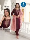 Aisha By Kaya Satin Silk Wholesale Kurti With Bottom Dupatta Suppliers In Mumbai
